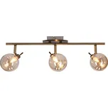 Stropní lampa Lentini s patinovaným páskem 3x40W g9, jantarové stínidlo