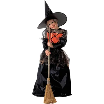 Karnevalový kostým Dívčí kostým čarodějnice (šaty, klobouk) - Pro věk 11-13 let (158 cm)