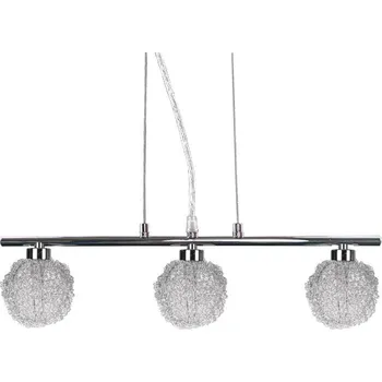 Závěsná lampa chromovaná skleněná koule v opletení 3x40W Wind