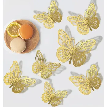 Samolepící dekorace 3d dekorace motýli | ozdoby, samolepky 48 ks - style 5