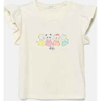 Dětské bavlněné tričko United Colors of Benetton 3096A106F.W.Seasonal béžová 01X, vel. 56