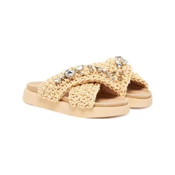 Dámské pantofle Nazouváky Inuikii Woven Stones 70104-106 Béžová 38