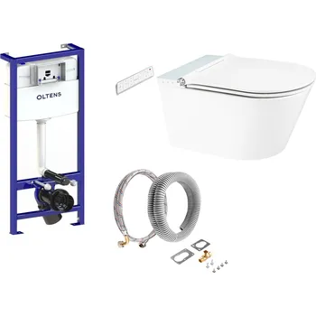 WC sada Sada bidetové wc Oltens SmartFrisk 42038000, podomítkový WC modul Oltens Triberg 50001000, 59019000