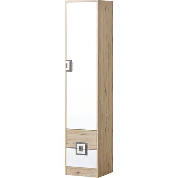 Dětská skříň Nábytek PEGAS s.r.o. Šatní skříň policová NICO 05, Světlý Dub/Bílá/Šedá