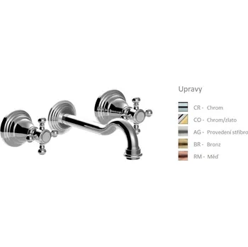 Vodovodní baterie Paffoni BELINDA umyvadlová podomítková baterie, 245mm Barva: Chrom a zlatá povrchová úprava FBLV008CO