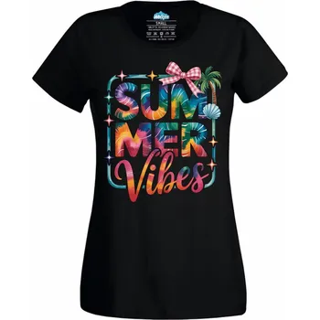 Dámské tričko Dámské tričko Letní nálada Summer Vibes (Velikost: XL, Barva: Černá)