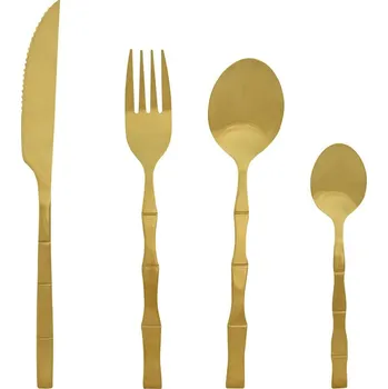 Kuchyňský nůž Sada příborů Home ESPRIT Nerezová ocel Zlatá (15 x 24 x 7 cm) (16 kusů)