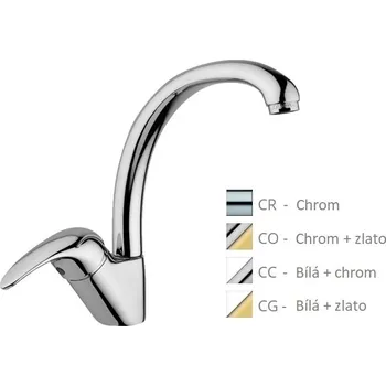 Vodovodní baterie Paffoni NETTUNO DUE dřezová stojánková baterie, vysoká Barva: Chrom a zlatá povrchová úprava ND181CO