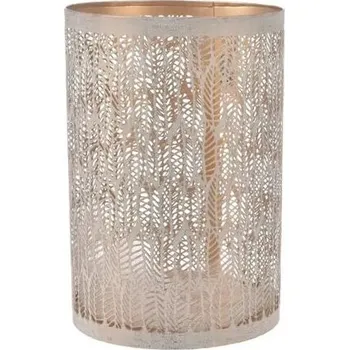 Svícen INDECOR Leaf Svícen 12 x 12 x 18 cm, kov, béžový/zlatý INDECOR X13717