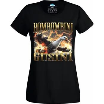 Dámské tričko Italský Brainrot Bombombini Gusini (Velikost: 4XL, Barva: Černá)