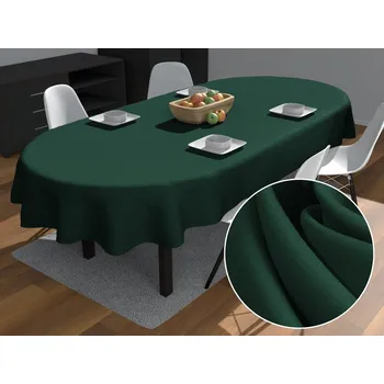 ubrus Dekorační oválný ubrus Rongo RG-086 Lahvově zelený 50x100 cm