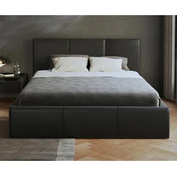 Postel Čalouněná postel 180x200 cm VIP se zdvižným roštem ČERNÁ