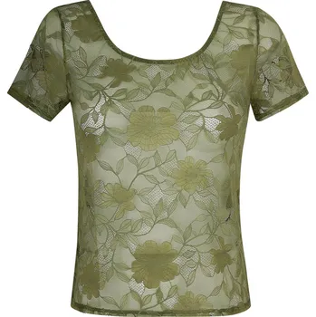 Dámská móda Triko krátký rukáv ANTIGEL (ELJ4007-23), Velikost S, Barva tmavě zelená