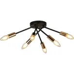 Černo-zlatá stropní lampa 6x40W E14 Tiara