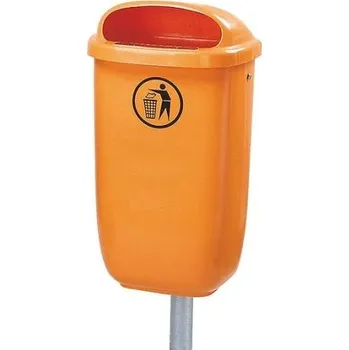 Venkovní odpadkový koš Plastový odpadkový koš 50 l. - oranžový