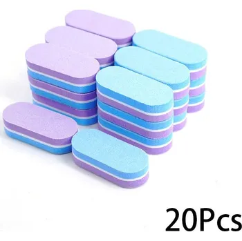 Mini bloky na nehty pro manikúru a pedikúru | pilník, leštící blok - Modrá Fialová 20 ks