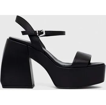 Dámské sandále Kožené sandály Pinko Fantine černá barva, 100655 A0N9 Z99 100655.A0N9.Z99 99X, EUR 40