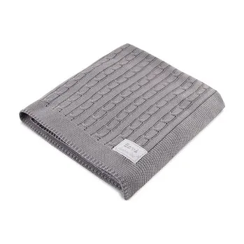 Kojenecký body EWA 921215 Kocyk bambus jasny szary warkocz