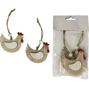 Velikonoční dekorace Slepice k zavěšení 2 ks D2090