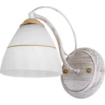 Nástěnná lampa bílo-zlaté rustikální skleněné stínidlo 60W E27 Fanetta