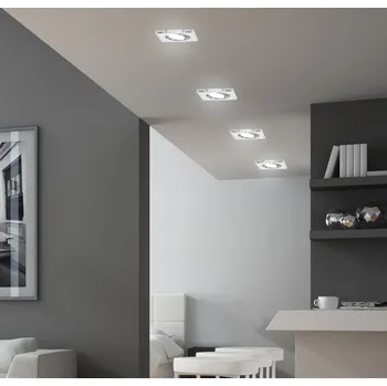 Stropní svítidlo, bezbarvé, skleněné, čtvercové, s očkem, SSU-13