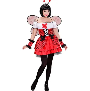 Karnevalový kostým Dámský kostým Beruška (šaty, rukávky, křídla, tykadla) - L