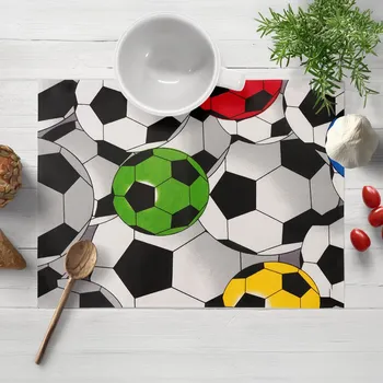 prostírání Dětské bavlněné prostírání na stůl Sandra SA-580 Barevné a šedé kopačáky 30x40 cm