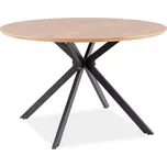 Dubový jídelní stůl s černými nohami ASTER 120x120