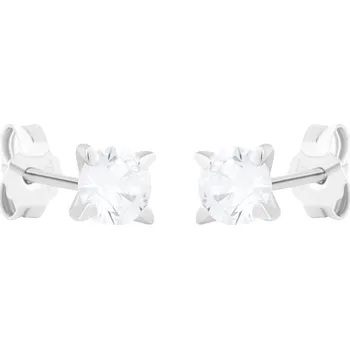 Náušnice GEMMAX Náušnice z bílého zlata Ø 5 mm se zirkonem – zlatý šperk ryzosti 585/1000 v Dárkovém balení s Certifikátem GLEWB-02464