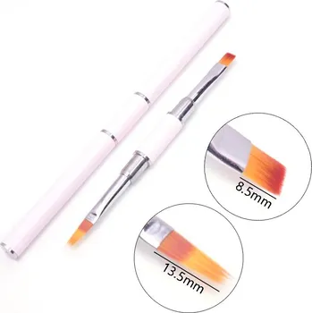 Přípravek na nehty Tenký štětec na zdobení gelových nehtů | štětec na nehty, nástroj na manikúru - Dvojitá hlava růžová 05