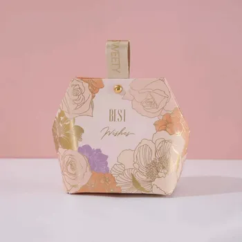 Svatební dekorace Elegantní svatební dárková krabička | svatební dekorace 5 ks - Růžový