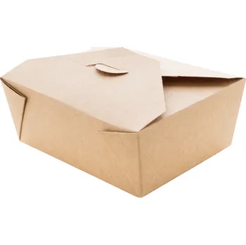 Jednorázové nádobí Krabice na jídlo s sebou z kraftového papíru s PE úpravou, 1300 ml. - 50ks