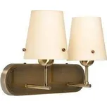 Dvojitá béžová nástěnná lampa se skleněným stínidlem 2x60W E27 Tango