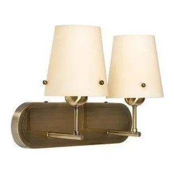 Nástěnné svítidlo Dvojitá béžová nástěnná lampa se skleněným stínidlem 2x60W E27 Tango