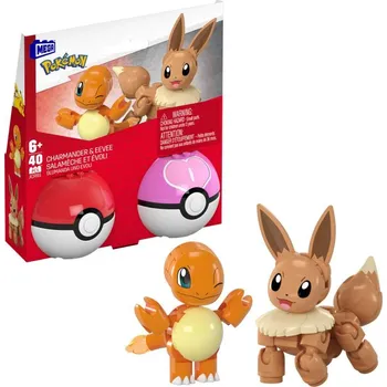 ostatní stavebnice Pokémon Megablok set 2x Pokéball Eevee + Charmender stavebnice 40 dílků