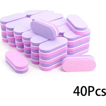 Mini bloky na nehty pro manikúru a pedikúru | pilník, leštící blok - Růžová fialová 40 ks