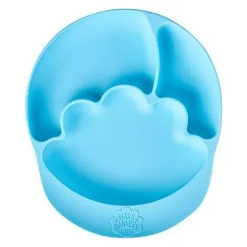 dětská jídelní sada Talerz silikonowy z przyssawką niebieski