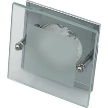 Stropní svítidlo chrom čtvercové sklo SZ-04