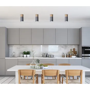 Šedo-dřevěná stropní lampa 6,8x15cm trubice