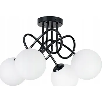 ZÁVĚSNÉ STROPNÍ SVÍTIDLO STROPNÍ SVÍTIDLO LOFT KROUCENÉ SE SKLENĚNÝM STÍNIDLEM KOULE 4 x E27