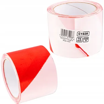 Lepicí páska Výstražná páska bílo-červená C1928 100 m