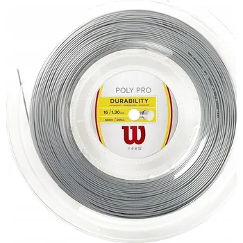 Struna na výplet tenisové rakety Tenisový výplet WILSON POLY PRO Silver 1,30 mm 200 m