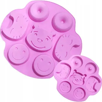 Forma na pečení Silikonová formička na mýdlo ÚSMĚV, 7 kusů