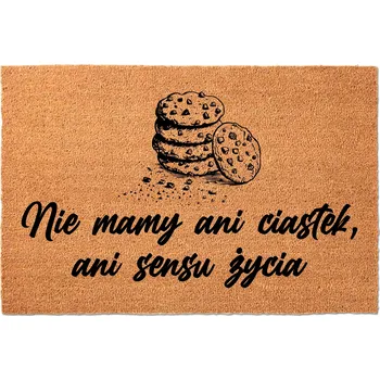 KOKOSOVÁ ROHOŽKA 40X60 BÉŽOVÁ POD DVEŘE NÁPIS SUŠENEK, SMYSLU