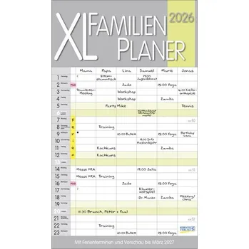 XL Familienplaner Pastell 2026 - Korsch Verlag