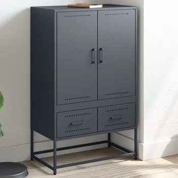 Příborník do zásuvky vidaXL Skříň highboard hořčicově 68x39x111,5 cm ocel [846608] Barva: antracitová