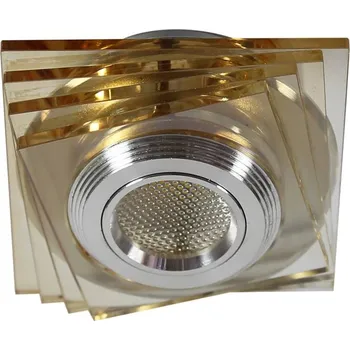 Stropní svítidlo jantarové LED 3W skleněné čtvercové SS-32