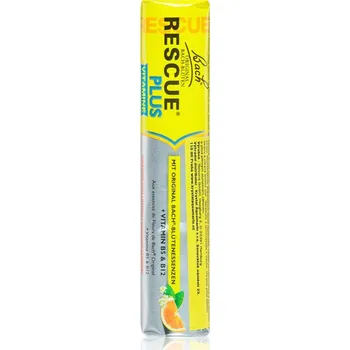 Duše na kolo Bach® Flower Remedies RESCUE® Plus + vitamin B5 & B12 ovocné bonbóny pro podporu duševní rovnováhy příchuť Orange 10 ks