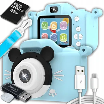 Digitální kompakt Digitální fotoaparát ZeeTech Dětský digitální fotoaparát Mickey 40 Mpx hry selfie modrý