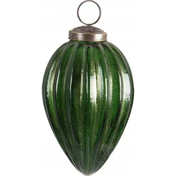 Vánoční ozdoba Zelená skleněná vánoční ozdoba - 6x11 cm